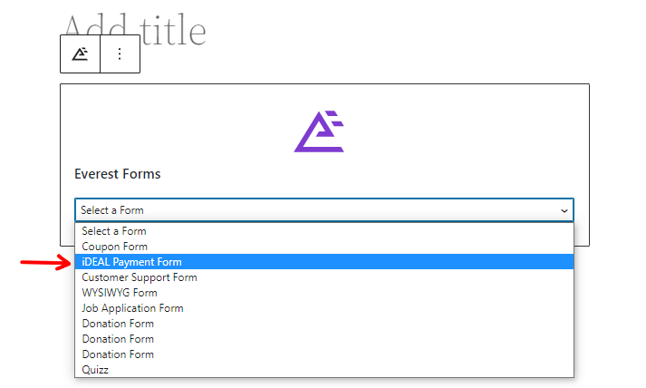 Akzeptieren Sie ideale Zahlungen in WordPress mit Everest Forms Block