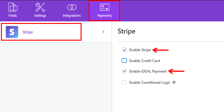 Stripe と理想的な支払いを有効にする