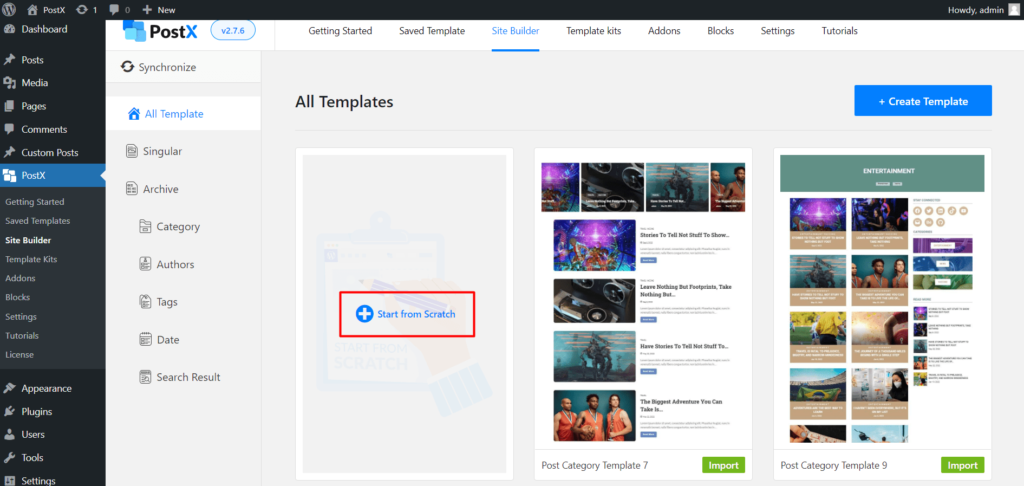 Create Category Template from Scratch