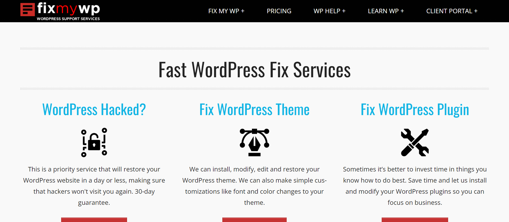 خدمات FixMYWP WordPress