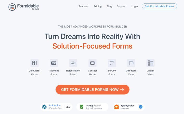 Formidable Forms WordPress 聯繫表單插件