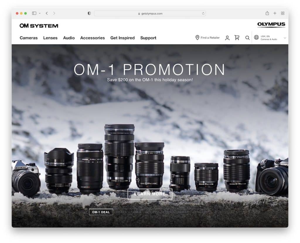 sitio web de olympus magento