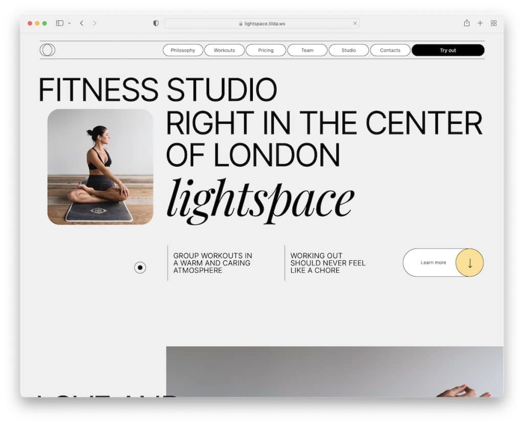 sito web light space tilda