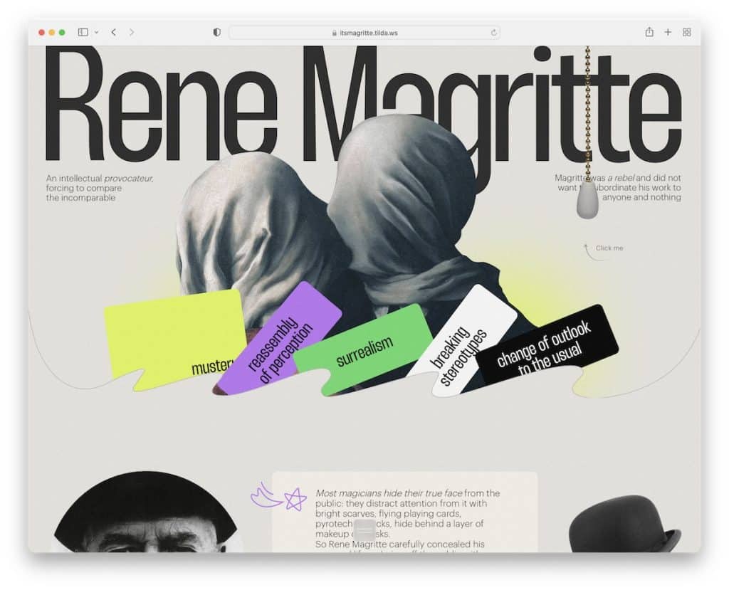 rene magritte tilda website