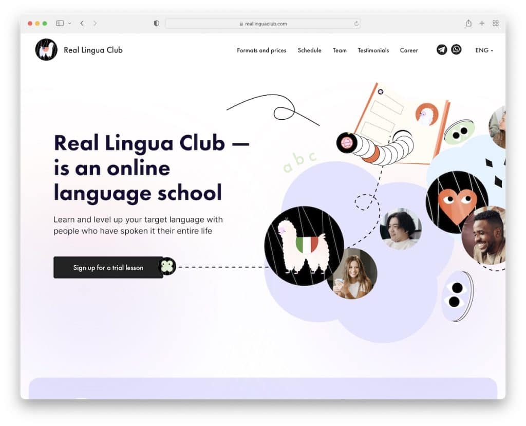 sitio web real lingua club tilda