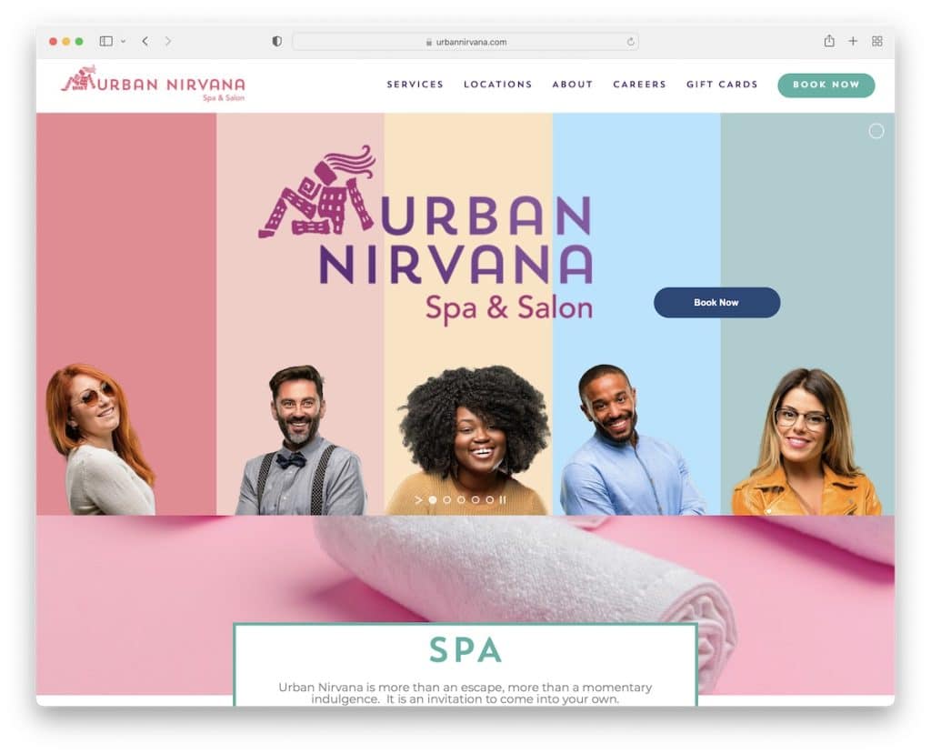 site web du spa nirvana urbain