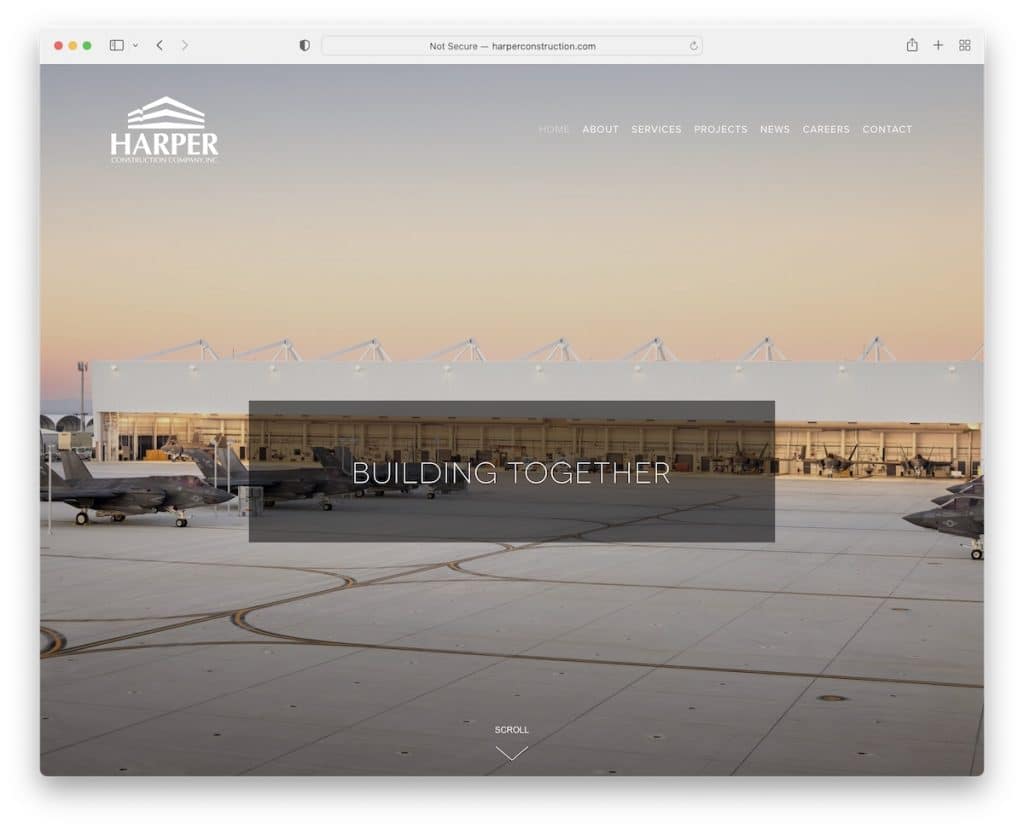 harper inşaat hizmetleri web sitesi