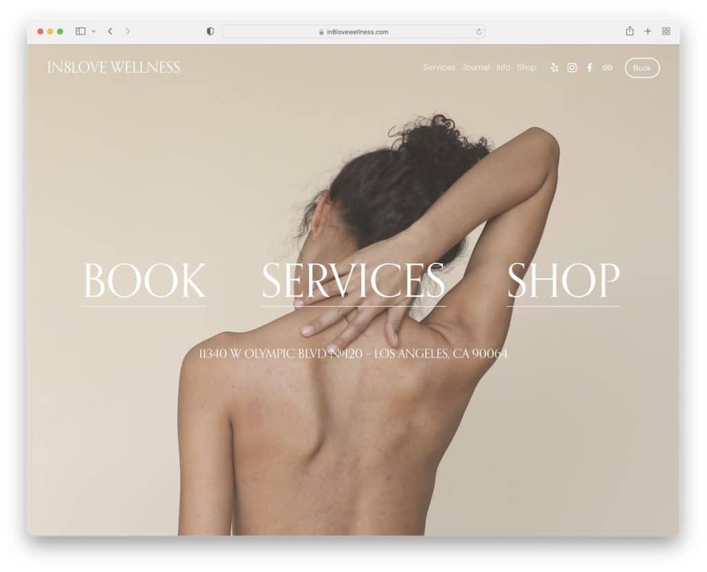 sito web del servizio benessere in8love