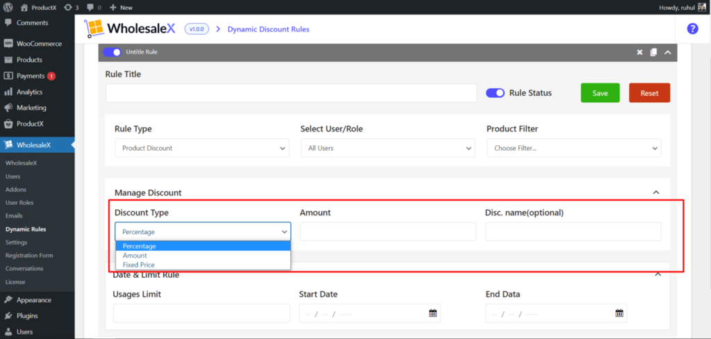 WholesaleX Managing Discounts