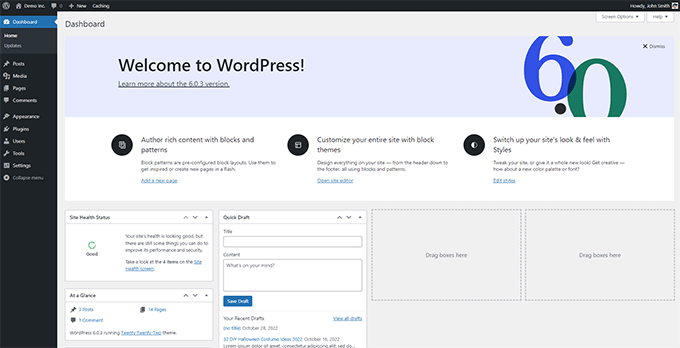 Zona de administrare WordPress