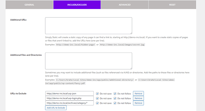 Kecualikan URL