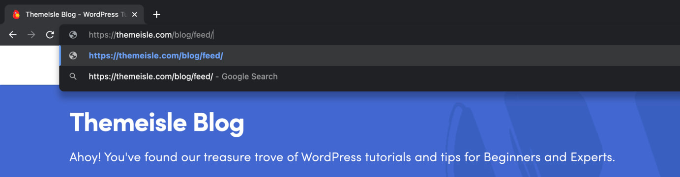 Cómo encontrar el feed RSS de un sitio web de WordPress agregando /feed