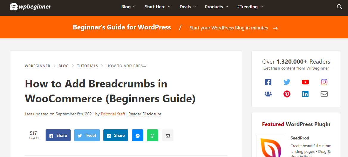 Breadcrumb WooCommerce