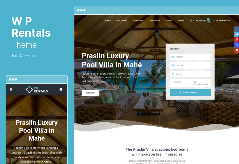 Tema WP Rentals - Tema WordPress pentru rezervare cazare