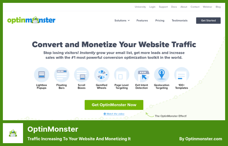 Plugin OptinMonster - Augmenter le trafic vers votre site Web et le monétiser