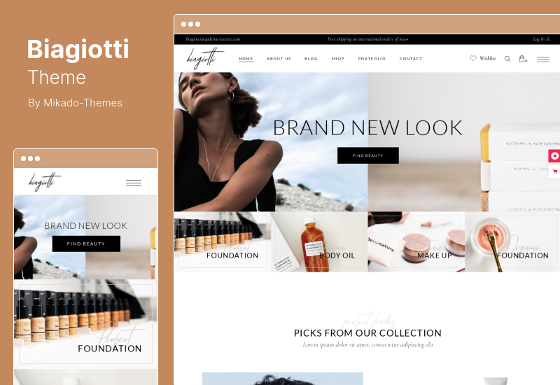 Tema Biagiotti - Tema WooCommerce per negozio di bellezza e cosmetici