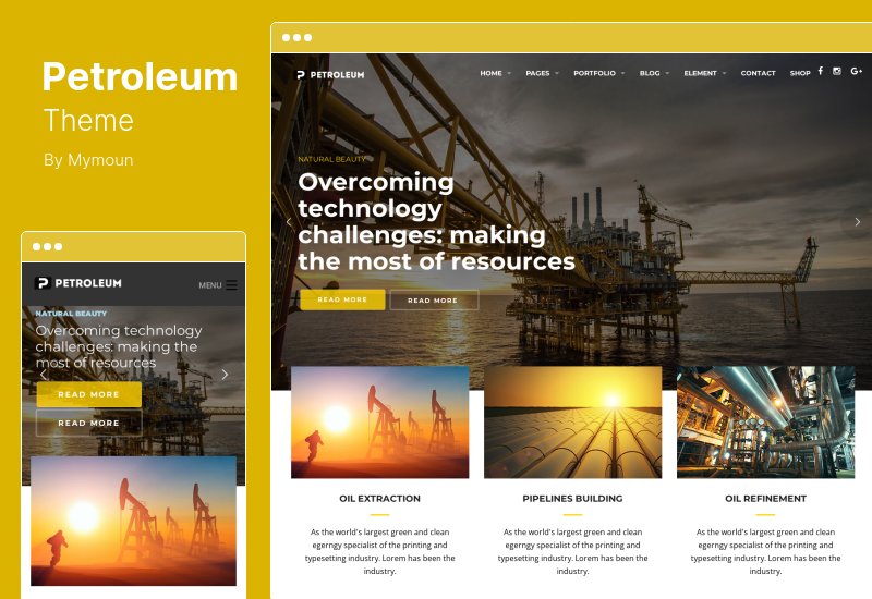 Tema del petrolio - Tema WordPress industriale per petrolio e gas