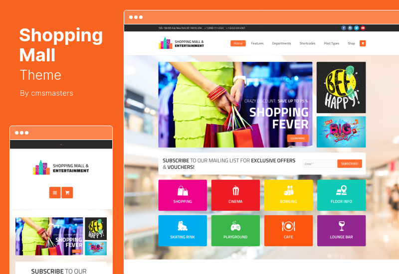Tema del centro commerciale - Centro di intrattenimento e tema WordPress aziendale