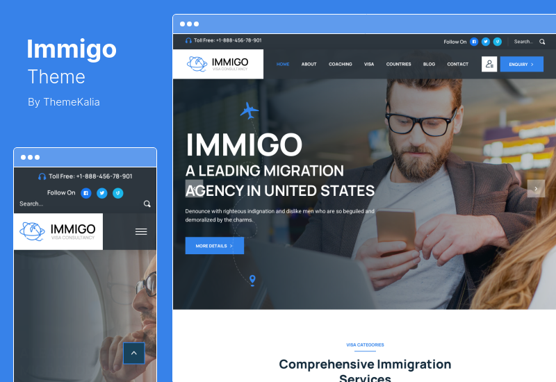 Immigo Theme - 移民和签证咨询 WordPress 主题