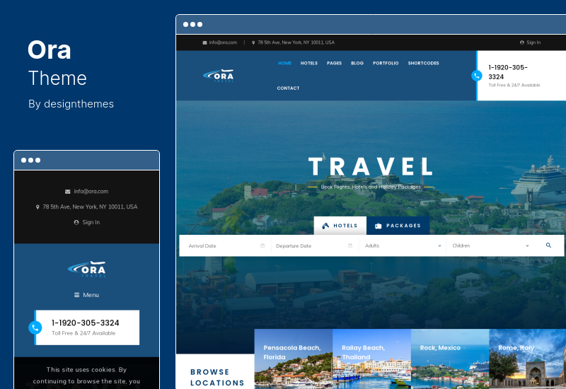 Ora 主题 - 旅游预订 WordPress 主题