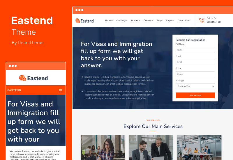 Eastend Theme - 移民签证咨询 WordPress 主题