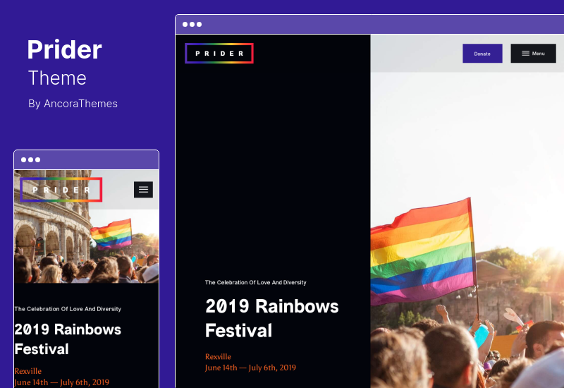 Prider Teması - LGBT ve Eşcinsel Hakları Festivali WordPress Teması