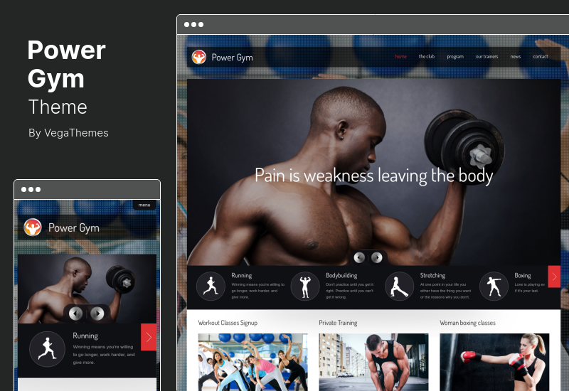 ธีม Power Gym - ธีม WordPress ของ Fitness Club ที่ตอบสนอง