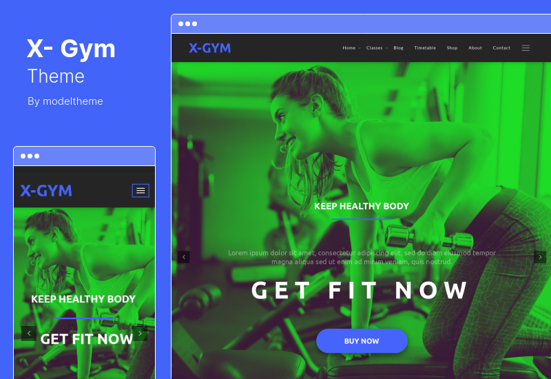 ธีม X-Gym - ธีมฟิตเนสและกีฬา WordPress