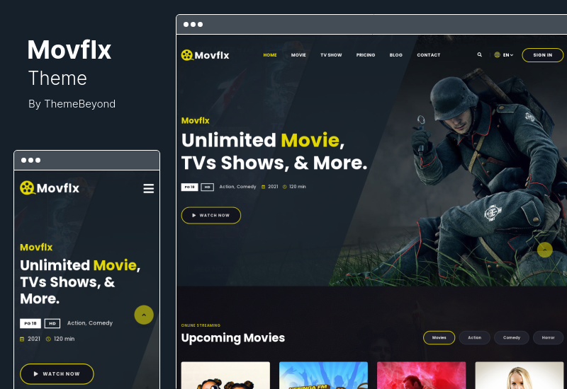 Movflx Teması - Video Prodüksiyon ve Film WordPress Teması