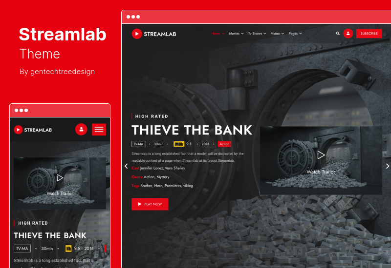 Streamlab Teması - Video Akışı WordPress Teması