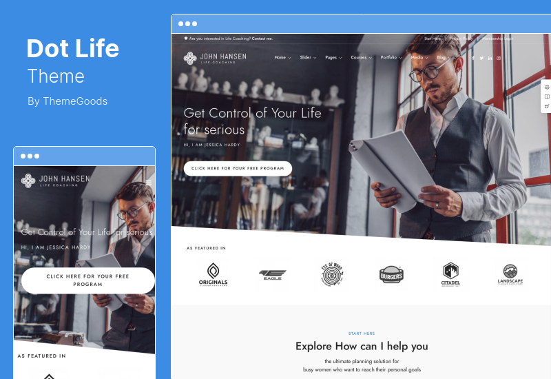 DotLife Theme - หลักสูตรออนไลน์สำหรับโค้ช WordPress Theme