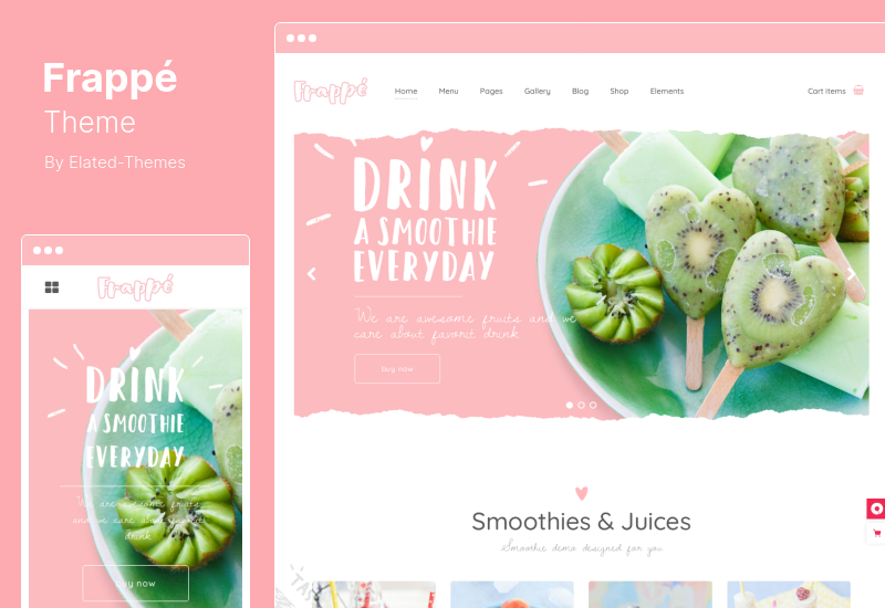 Tema Frappe - Tema WordPress pentru Smoothie, Juice Bar și Organic Food