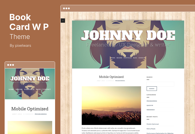 ธีม BookCard WP - ธีม vCard WordPress แบบพับ 3 มิติ