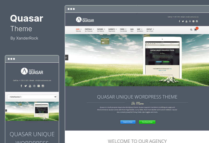 ธีม Quasar - ธีม WordPress พร้อมเครื่องมือสร้างแอนิเมชัน