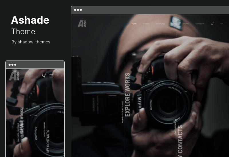 ธีม Ashade - ธีม WordPress ของการถ่ายภาพ