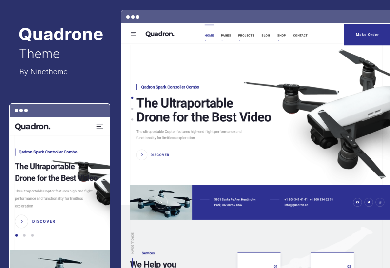 Quadrone Theme - โดรน, UAV, Video Pilot WordPress Theme