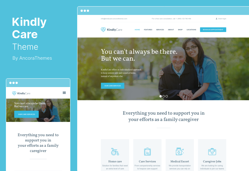 KindlyCare Theme - ธีม WordPress การดูแลผู้สูงอายุและการแพทย์