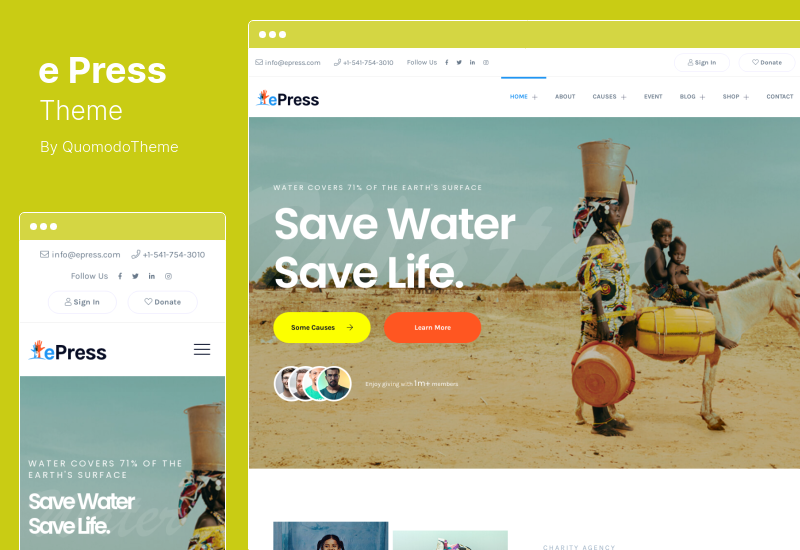 ePress Theme - ธีม WordPress การกุศลที่ไม่แสวงหากำไร