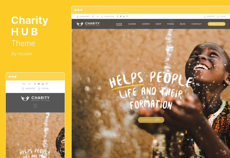 Charity HUB Theme - ธีม WordPress มูลนิธิการกุศล