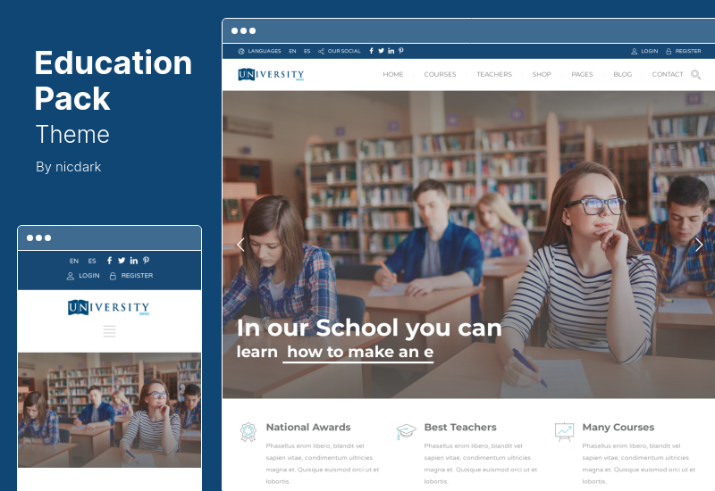 Education Pack Theme - ธีม WordPress การศึกษา