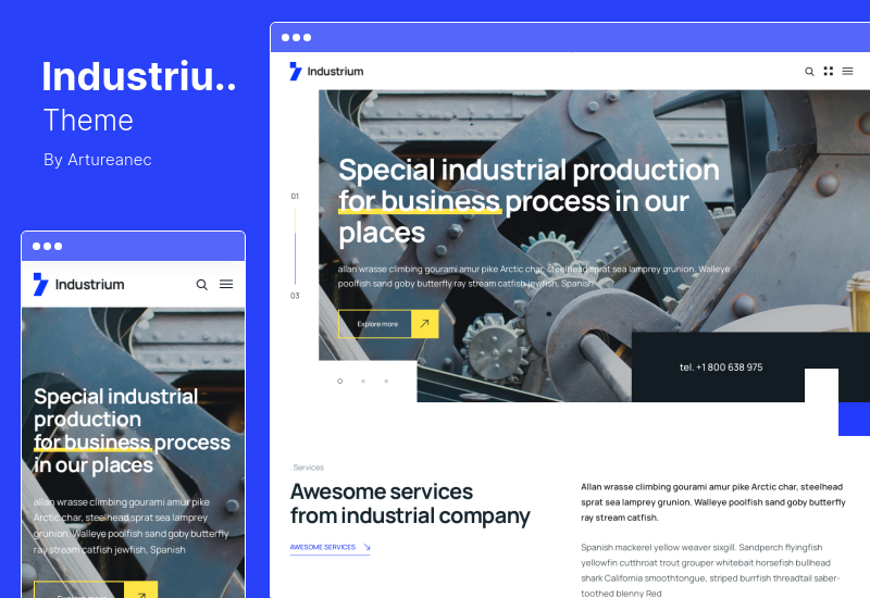 Industrium テーマ - Industry & Factory WordPress テーマ