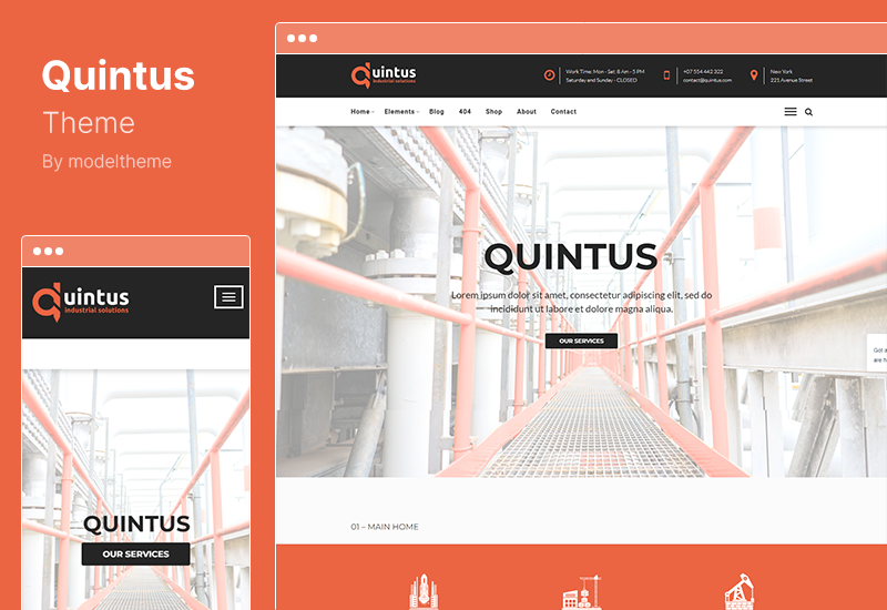 Quintus テーマ - インダストリアル エンジニアリング WordPress テーマ