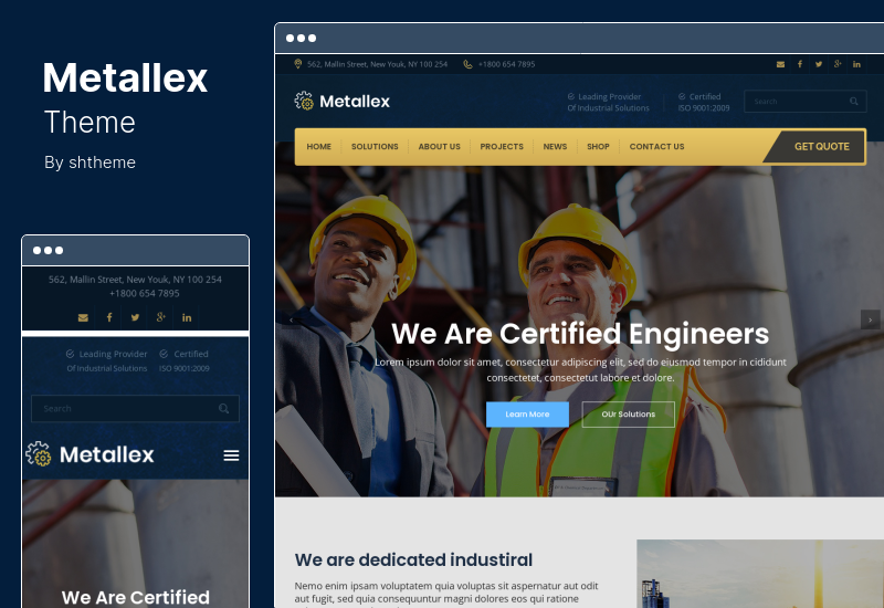 Metallex テーマ - 工業およびエンジニアリングの WordPress テーマ