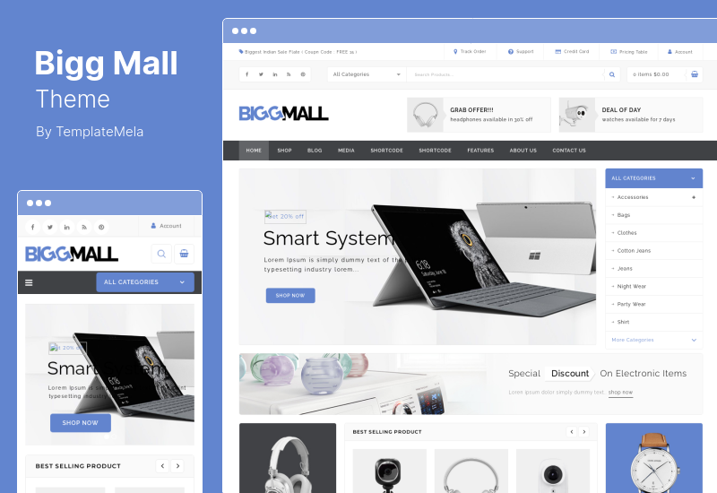 Tema BiggMall - Tema multifuncțională WooCommerce