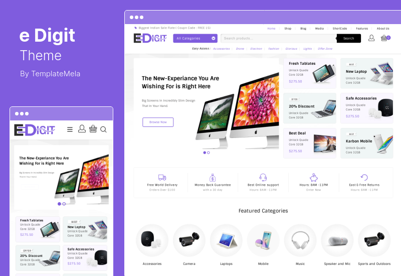 Tema eDigit - Tema multifuncțională WooCommerce