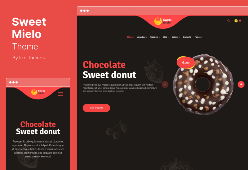 ธีม SweetMielo - ธีม WordPress การผลิตน้ำผึ้งและขนมหวานแสนอร่อย