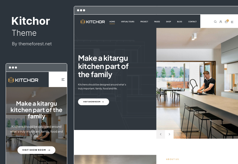 ธีม Kitchor - ธีม WordPress ออกแบบตกแต่งภายใน