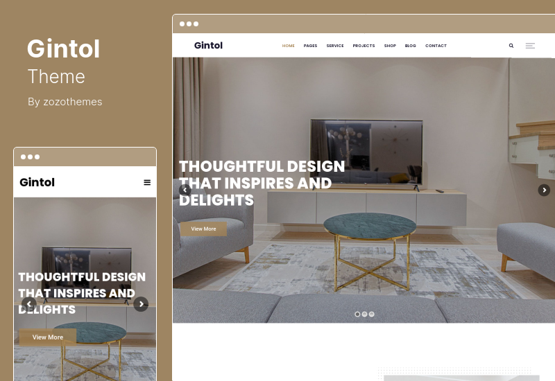 Gintol Theme - ธีม WordPress ตกแต่งภายในและสถาปัตยกรรม