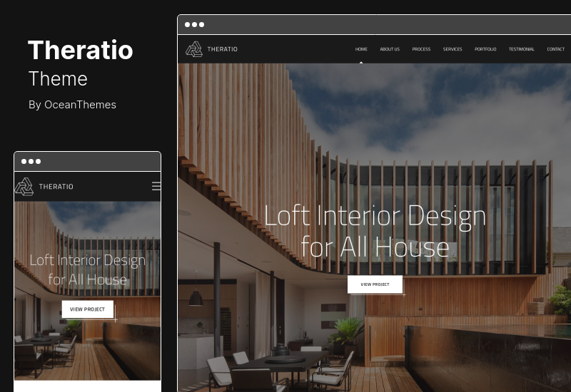 ธีม Theratio - สถาปัตยกรรมและการออกแบบภายใน Elementor WordPress Theme