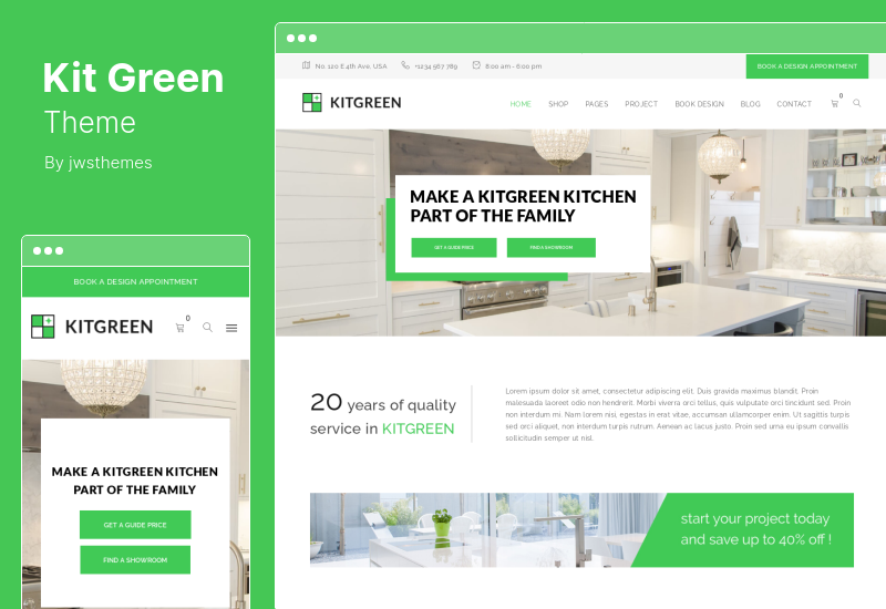 KitGreen Theme - ธีม WordPress ออกแบบตกแต่งภายในและห้องครัว